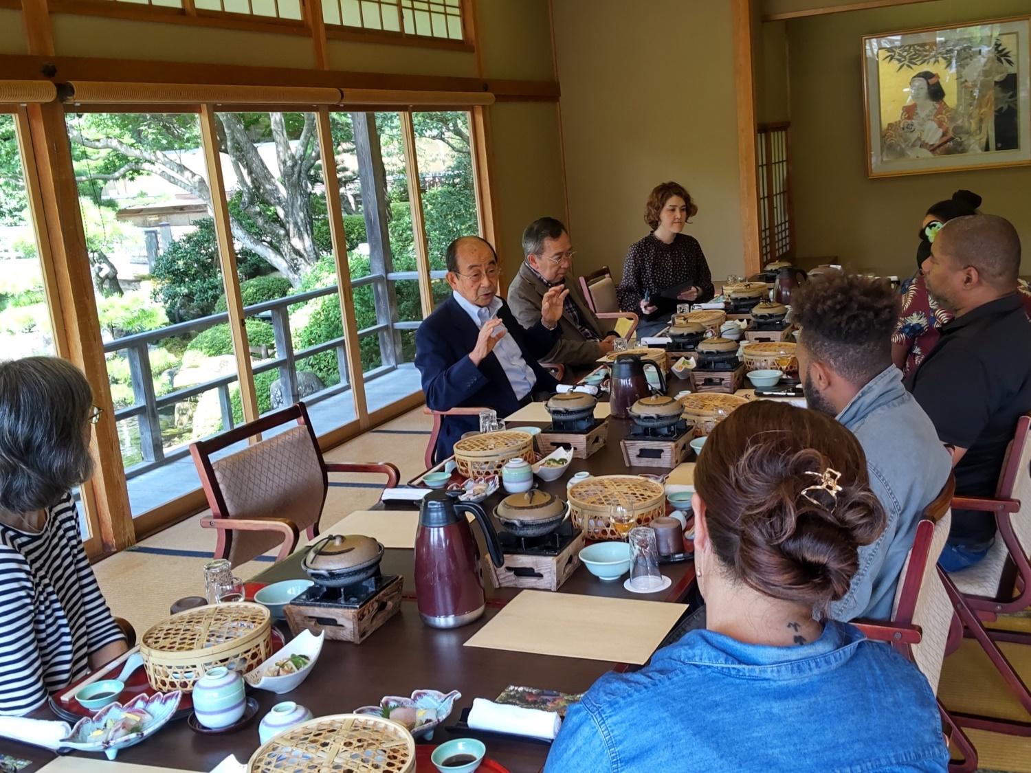 野坂前市長との昼食